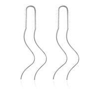 JZWCHQ 925 Sterling Silver twist Tassel Dangle Earring, Silver Long Chain Drop Earrings, Elegant Thread Dangling Earrings, Jewelry For Women Girls Gift