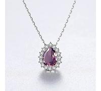 JZWCHQ 925 Sterling Silver Water Drop Pendant Necklaces for Women Jewelry Topaz Gemstone Collares Gifts