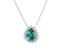 JZWCHQ 925 Sterling Silver Water Drop Pendant Necklaces for Women Jewelry Topaz Gemstone Collares Gifts