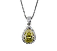 JZWCHQ 925 Sterling Silver Water Drop Pink Spinel Topaz Gemstone Pendant Necklace for Women Jewelry Wedding Gift