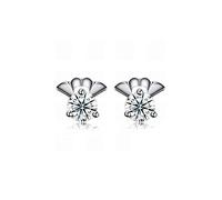 JZWCHQ a Pair of Ladies Fashion Stud Earrings Fan Shape Stud Earrings/Hypoallergenic/Silver Sparkling/Diamond/Small Discretion Fashion Wild/As Shown/Seductive