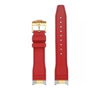 JZWCHQ Arc Mouth Fluororubber Watch Strap Compatible with Tudor Black Bay M79230R M79363N Watchband 20 21mm 22mm FKM Bracelet for Men(Endinglink-Gold,22mm)