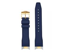 JZWCHQ Arc Mouth Fluororubber Watch Strap Compatible with Tudor Black Bay M79230R M79363N Watchband 20 21mm 22mm FKM Bracelet for Men(Endinglink-Gold,22mm)