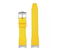 JZWCHQ Arc Mouth Fluororubber Watch Strap Compatible with Tudor Black Bay M79230R M79363N Watchband 20 21mm 22mm FKM Bracelet for Men(Endinglink-Gold,22mm)