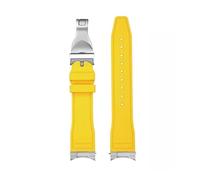 JZWCHQ Arc Mouth Fluororubber Watch Strap Compatible with Tudor Black Bay M79230R M79363N Watchband 20 21mm 22mm FKM Bracelet for Men(Endinglink-Gold,22mm)