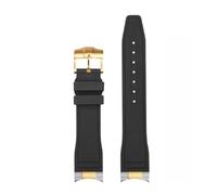 JZWCHQ Arc Mouth Fluororubber Watch Strap Compatible with Tudor Black Bay M79230R M79363N Watchband 20 21mm 22mm FKM Bracelet for Men(Endinglink-Gold,22mm)