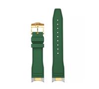 JZWCHQ Arc Mouth Fluororubber Watch Strap Compatible with Tudor Black Bay M79230R M79363N Watchband 20 21mm 22mm FKM Bracelet for Men(Endinglink-Gold,22mm)