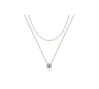 JZWCHQ Artificial Diamond Necklaces 18k Gold/Silver Plated Dainty Necklace Simple Silver CZ Choker Necklaces for Women