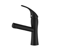 JZWCHQ Bathroom Pull Out Faucet Single Hole Hot and Cold Water Mixer Tap Retractable Sink Faucet Bathroom Stainless Steel 360° Rotatable Single Handle Basin Mixer Tap for Washbasin,Black A Beauty