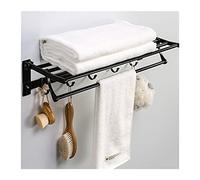 JZWCHQ Bathroom Shelves Floating Shelves Bathroom Towel Rack Wall Mounted Foldable Aluminum Organizer Towel Holder Bathroom towel rack Shelf For bathroom accessories for Bathroom Storage (Color :