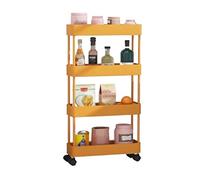 JZWCHQ Bathroom Shelves Kitchen Storage Cabinets Kitchen Rack Floor-to-ceiling Multi-layer Removable Crevice Storage Rack Supplies Home Space-saving Kitchen Shelves (Color : C-40.5x13.5x87cm)