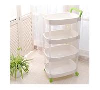 JZWCHQ Bathroom Shelves Kitchen Storage Cabinets Mobile Trolley Rack Plastic Floor Gap Kitchen Multi-layer Storage Rack Bathroom Gap Storage Rack with Wheels Kitchen Shelves (Color : Blue-4Layer)