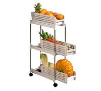 JZWCHQ Bathroom Shelves Kitchen Storage Cabinets Pull-out Kitchen Rack Refrigerator Multi-layer Floor Storage Rack Trolley Vegetable Storage Rack Kitchen Shelves (Size : S)