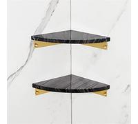 JZWCHQ Bathroom Shelves Nordic Light Luxury All Copper Natural Marble Golden Triangle Basket Rack, Storage Brushed Gold Tripod (Color : 10)