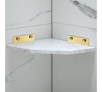 JZWCHQ Bathroom Shelves Nordic Light Luxury All Copper Natural Marble Golden Triangle Basket Rack, Storage Brushed Gold Tripod (Color : 17)