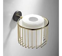 JZWCHQ Bathroom Shelves Solid Brass Toilet Paper Holder Wall Mount, Gold Bathroom Tissue Roll Basket Storage Rack, Toilet Paper Basket