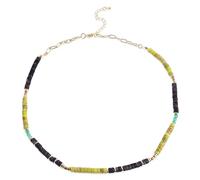 JZWCHQ Beaded Choker Necklaces for WomeTeeGirls - Dainty Handmade Energy Natural Turquoise Malachite Crystal Gemstone Gold Seed Bead Statement ChaiBeachy Accessories Jewelry