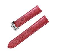 JZWCHQ Belt Leather Watch Strap Litchi Soft Leather Men's Belt Ladies' Strap Replacement Compatible with London Blue Watch Accessories(Grey Rose Buckle,14mm)