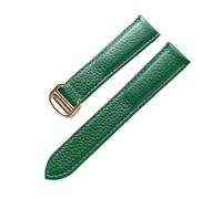 JZWCHQ Belt Leather Watch Strap Litchi Soft Leather Men's Belt Ladies' Strap Replacement Compatible with London Blue Watch Accessories(Grey Rose Buckle,14mm)