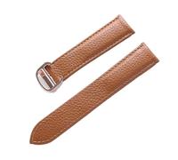 JZWCHQ Belt Leather Watch Strap Litchi Soft Leather Men's Belt Ladies' Strap Replacement Compatible with London Blue Watch Accessories(Grey Rose Buckle,14mm)
