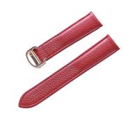 JZWCHQ Belt Leather Watch Strap Litchi Soft Leather Men's Belt Ladies' Strap Replacement Compatible with London Blue Watch Accessories(Grey Rose Buckle,14mm)