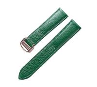 JZWCHQ Belt Leather Watch Strap Litchi Soft Leather Men's Belt Ladies' Strap Replacement Compatible with London Blue Watch Accessories(Grey Rose Buckle,14mm)