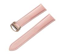 JZWCHQ Belt Leather Watch Strap Litchi Soft Leather Men's Belt Ladies' Strap Replacement Compatible with London Blue Watch Accessories(Grey Rose Buckle,14mm)