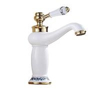 JZWCHQ Blue and White Porcelain Faucet Antique Hot and Cold Water Mixer Double Open Basin Faucet Bathroom Sink Faucet Kitchen Faucet Full Copper Ceramic Single Handle,to Fake Something An