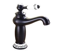 JZWCHQ Blue and White Porcelain Faucet Antique Hot and Cold Water Mixer Double Open Basin Faucet Bathroom Sink Faucet Kitchen Faucet Full Copper Ceramic Single Handle,to Fake Something An