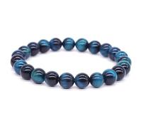 JZWCHQ Blue Bracelets Women Men Natural Stone Round Bead Handmade Elastic Bangles Couple Casual 1pc