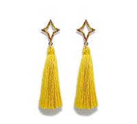 JZWCHQ Bohemia Tassel Earrings For Women - Shining Diamond Star Earrings Star And Moon Fringe Earrings, Bohemian Ethnic Style Fashion Pendant For Girl Gifts ui