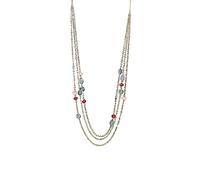 JZWCHQ Bohemian Layered Crystal Beaded Long Necklaces Trend Sweater Thin Long Statement Necklace for Women
