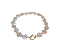 JZWCHQ Boho Beaded Statement Necklace with White Large Freshwater Pearls Choker Necklace for Women