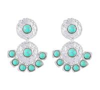 JZWCHQ Boho Turquoise Chandelier Dangle Earrings for Women Girls Vintage Bohemian Round Blue Birthstone Ball Y2K Western Statement Drop Dangling Stud Earring Hypoallergenic Ethnic Birthday Christmas