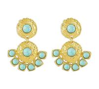 JZWCHQ Boho Turquoise Chandelier Dangle Earrings for Women Girls Vintage Bohemian Round Blue Birthstone Ball Y2K Western Statement Drop Dangling Stud Earring Hypoallergenic Ethnic Birthday Christmas