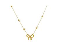 JZWCHQ Bow Choker Necklace Bowknot Bracelet 14K Gold Plated Ribbon Choker Necklaces Fashion Jewelry Gifts for Women