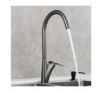 JZWCHQ Brass Kitchen Faucet 360 ° Rotation Kitchen Sink Faucet Deck Mounted Hot and Cold Water Single Handle Kitchen Faucets Commercial Kitchen Sink Taps,Black Economic(Chrome)