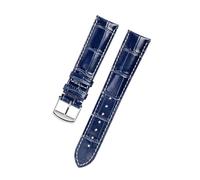 JZWCHQ Calfskin Watch Band Compatible with L3 Masters Collection Watch Strap Belt Bracelet Cowhide Leather 19 20 21mm Strap(Blue Silver Buckle,21mm)