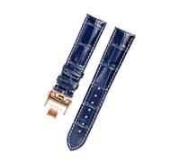 JZWCHQ Calfskin Watch Band Compatible with L3 Masters Collection Watch Strap Belt Bracelet Cowhide Leather 19 20 21mm Strap(Blue Silver Buckle,21mm)