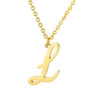 JZWCHQ Capital A To Z Stainless Steel Necklace With English Letters Melon Button Men And Women Necklace (J, One Size)