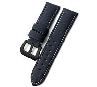 JZWCHQ Carbon Fiber Calfskin Watch Band Fits 24mm 26mm Luminor Submersible Pam01119 01663 Luminous Nylon Watch Strap/Black Blue Silver / 26mm