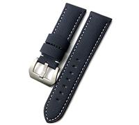 JZWCHQ Carbon Fiber Calfskin Watch Band Fits 24mm 26mm Luminor Submersible Pam01119 01663 Luminous Nylon Watch Strap/Black Blue Silver / 26mm