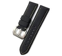 JZWCHQ Carbon Fiber Calfskin Watch Band Fits 24mm 26mm Luminor Submersible Pam01119 01663 Luminous Nylon Watch Strap/Black Blue Silver / 26mm
