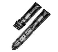 JZWCHQ Casual Watch Band Calfskin Leather Business Watch Band Compatible Compatible with Watch Strap Bands 13，14，15，18，19，20，21mm(Black Black Rose,18mm)