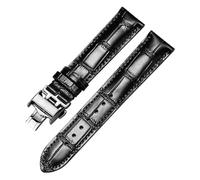 JZWCHQ Casual Watch Band Calfskin Leather Business Watch Band Compatible Compatible with Watch Strap Bands 13，14，15，18，19，20，21mm(Black Black Rose,18mm)