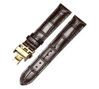 JZWCHQ Casual Watch Band Calfskin Leather Business Watch Band Compatible Compatible with Watch Strap Bands 13，14，15，18，19，20，21mm(Black Black Rose,18mm)