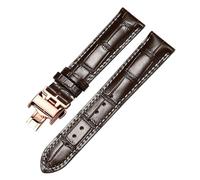 JZWCHQ Casual Watch Band Calfskin Leather Business Watch Band Compatible Compatible with Watch Strap Bands 13，14，15，18，19，20，21mm(Black Black Rose,18mm)