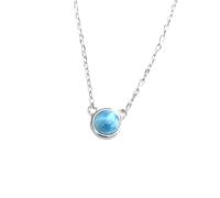 JZWCHQ chandelier natural blue pendant round 5mm women lady necklace wedding engagement party gift fine jewelry light