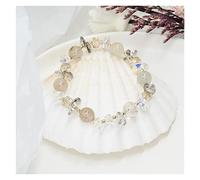 JZWCHQ Charm Bracelet Shiny Natural Strawberry Quartz Crystal Beads Strand Bracelets for Women Female Fashion Jewelry Accessories 2021 New (Size : Rutilated Quartz)