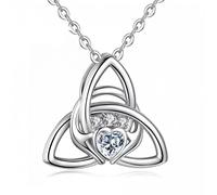 JZWCHQ claddagh pendant necklace good luck jewelry with box valentine's day present